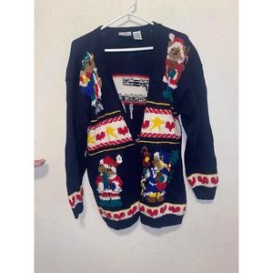 Vintage knit embroidery Christmas Sweater